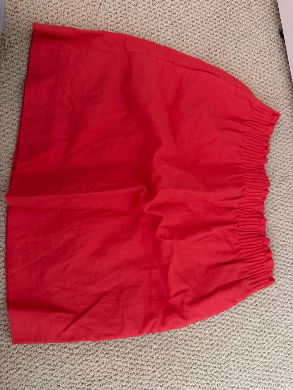 J. Crew Red Elastic-Waist Skirt with pockets
